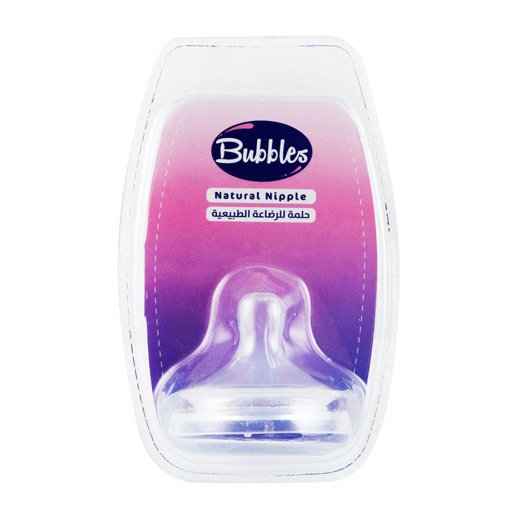 حلمة الرضاعة الشفافة الطبيعية من Bubbles (0 أشهر فما فوق) - خالية من مادة BPA