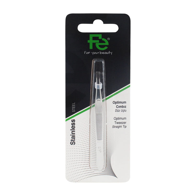 Fe Stainless Steel Straight Tip Tweezers