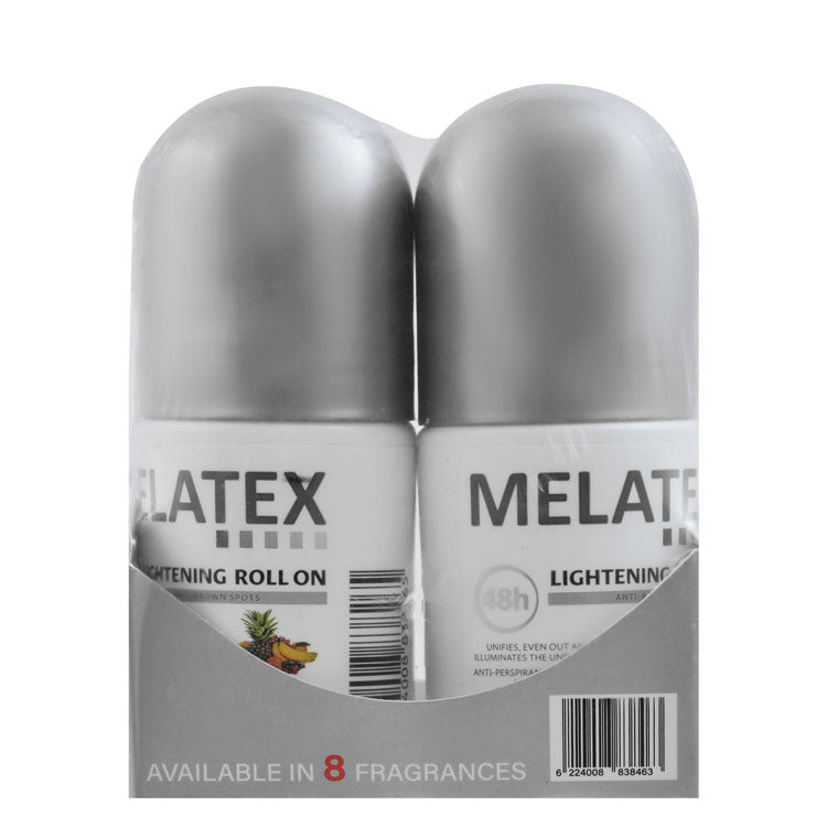 Melatex 48H Lightening & Anti-Brown Spot Antiperspirant Roll-On Deodorants Fruity Scent - alcohol free