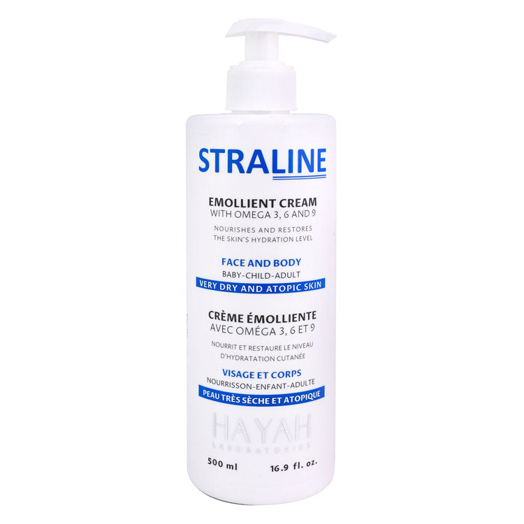 Straline Nourishing, Restoring & Hydrating Face & Body Emollient Cream with Omega 3,6 & 9 for Very Dry & Atopic Skin