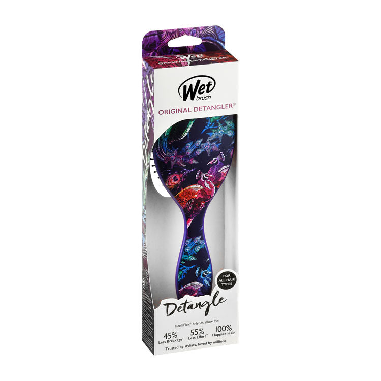 Wet Brush Multicolored Peacock Print Original Detangling Hairbrush for All Hair Types