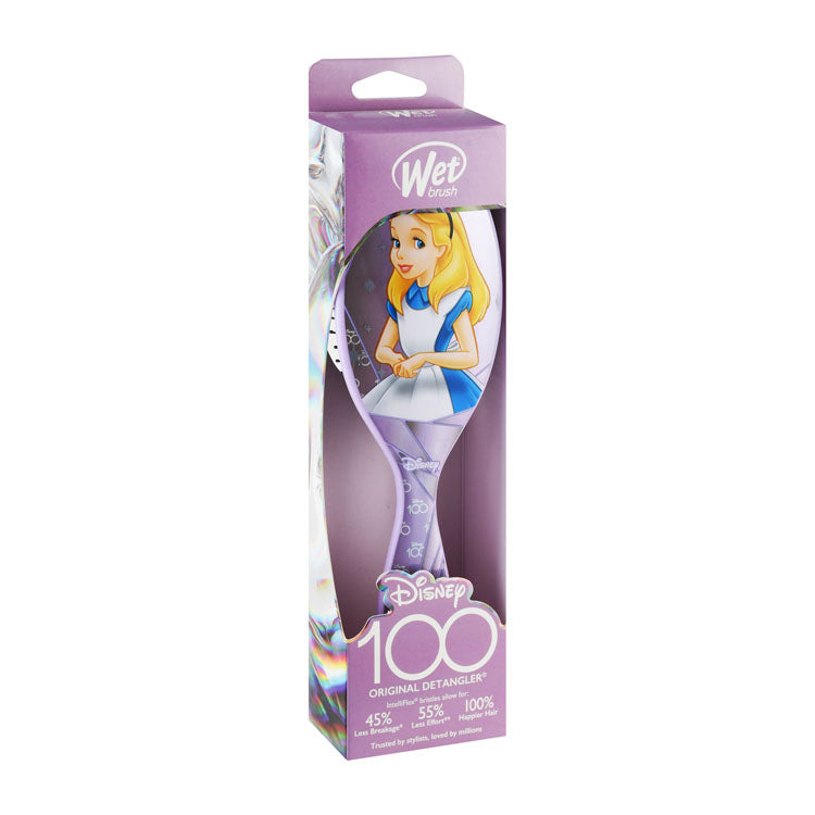 فرشاة ويت براش ديزني 100 أليس في بلاد العجائب، فرشاة شعر أصلية لفك التشابك باللون الأرجواني