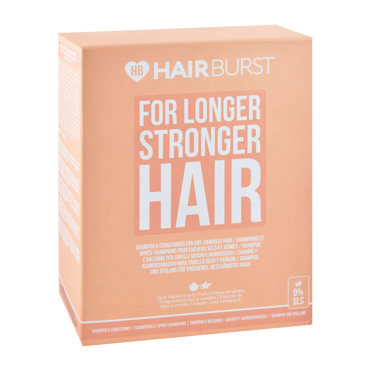 Hair Burst Lengthening & Strengthening Shampoo (350ml) & Conditioner (350ml) Fig & Vanilla Scent for Dry & Damaged Hair - vegan, SLS free