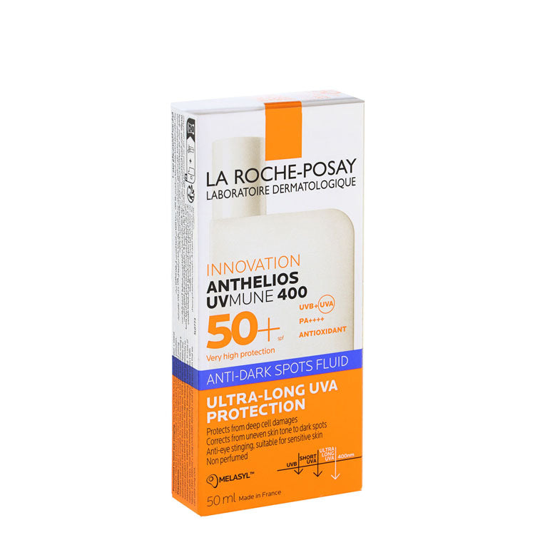 واقي شمس لاروش بوزيه أنثيليوس يوفي ميون 400 السائل للوجه والمضاد للبقع الداكنة مع مضادات الأكسدة SPF50+ PA++++