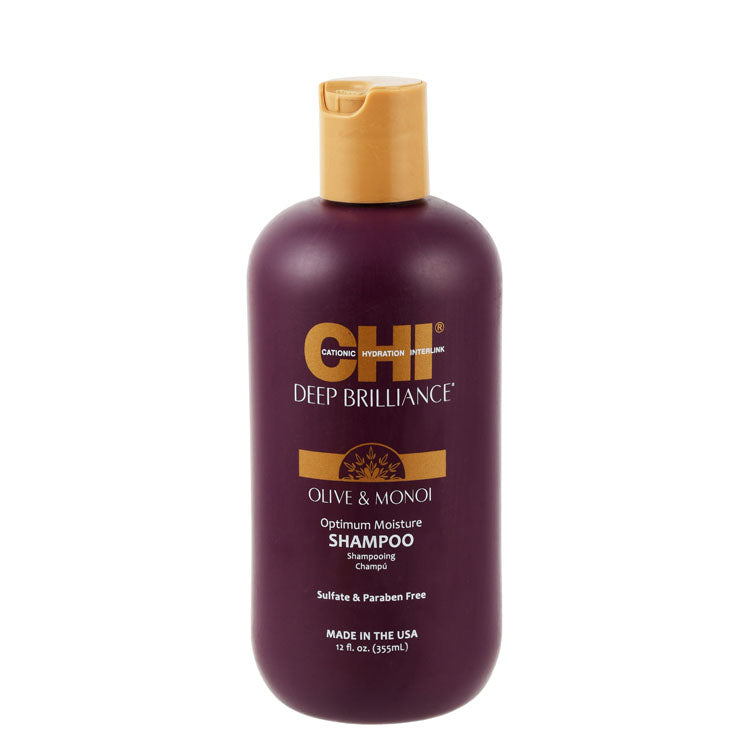 CHI Deep Brilliance Optimum Moisture Hair Shampoo with Olive & Monoi Oils - sulfate free, parabens free, gluten free