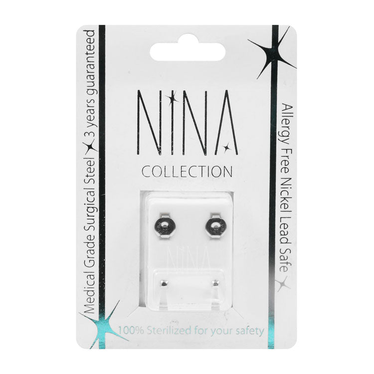 Nina Sterile Silver Star Shaped Surgical Steel Stud Earrings - allergy free