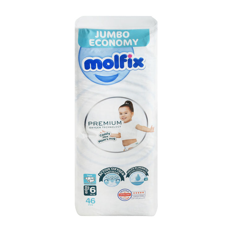 حفاضات الأطفال جامبو ايكونومي من مولفيكس مقاس 6 (16+ كجم)