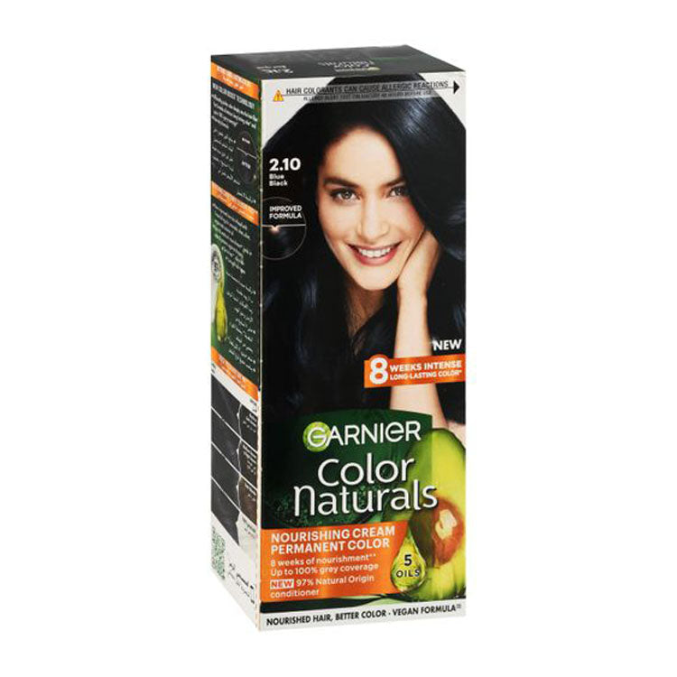 Garnier Color Naturals Nourishing Permanent Hair Dye Cream Blue Black 2.10 (15% Off) - vegan 1 pack