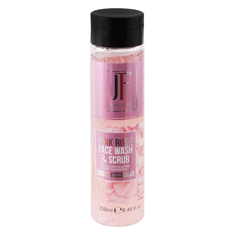 John France Exfoliating & Cleansing Facial Wash & Scrub with Pink Rose for All Skin Types