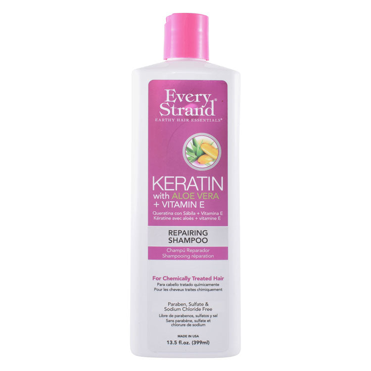 Every Strand Keratin Repairing Shampoo with Aloe Vera & Vitamin E for Chemically Treated Hair - parabens free, sulfates free, sodium chloride free