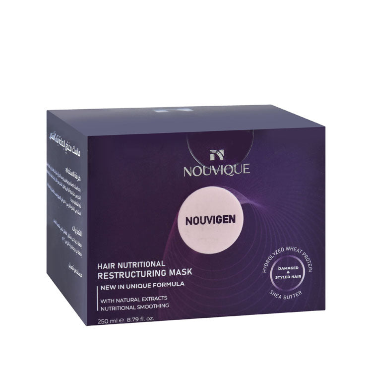 Nouvique Nouvigen Restructuring & Smoothing Mask with Hydrolyzed Wheat Protein & Shea Butter for Damaged & Styled Hair