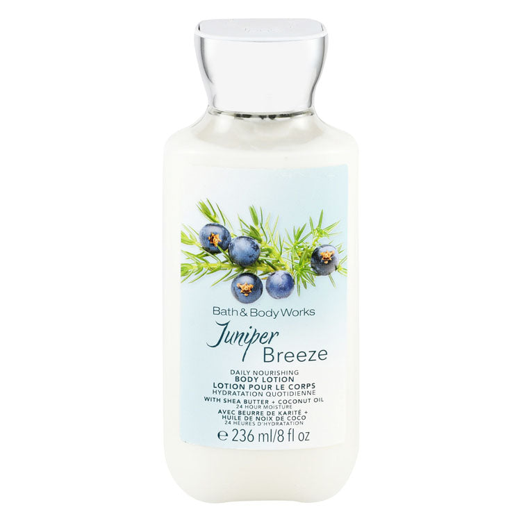 لوشن الجسم BBW Juniper Breeze المرطب والمغذي لمدة 24 ساعة بزبدة الشيا وزيت جوز الهند