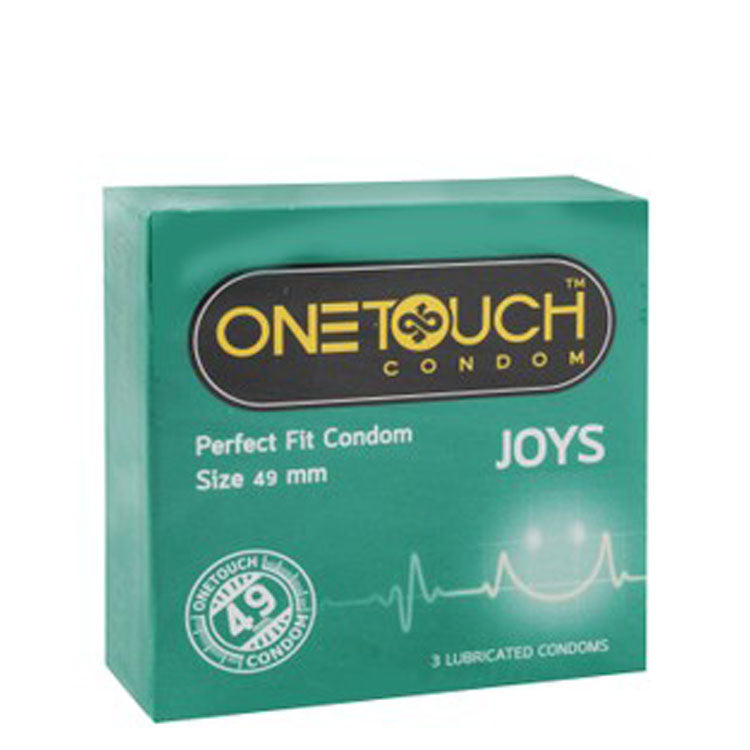 واقي ذكري One Touch Joys مقاس 49 مم، ملاءمة مثالية، 3 في العبوة