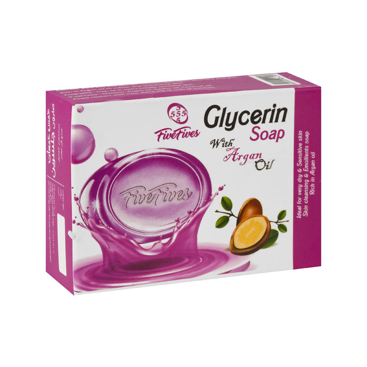 Five Fives Glycerin Soap Bar with Argan Oil for Very Dry & Sensitive Skin - fragrance free
