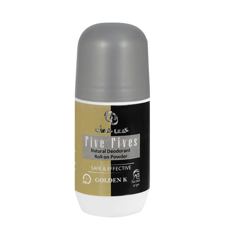 Five Fives Golden K 24H Roll-On Deodorant for Sensitive Skin For Men - non comedogenic