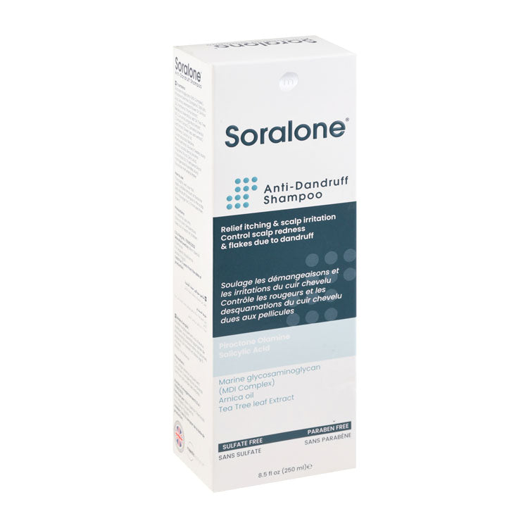 Soralone Anti-Itching, Anti-Irritation & Anti-Dandruff Shampoo with MDI Complex, Arnica Oil & Turmeric Extract - sulfate free, parabens free