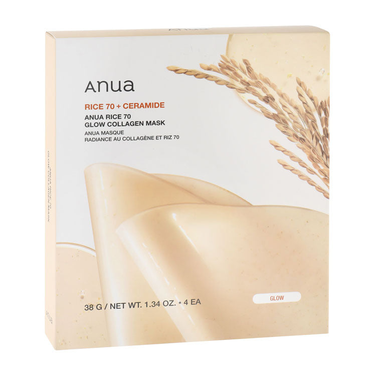 قناع الوجه المشرق من Anua مع السيراميد والكولاجين وخلاصة الأرز