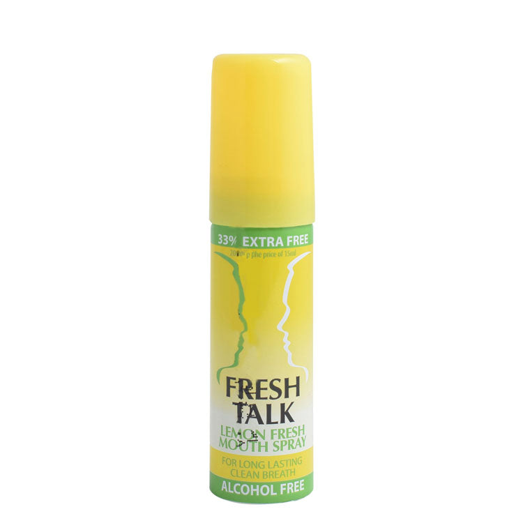 Fresh Talk Mouth Spray Lemon Flavor for Long Lasting Clean Breath (33% Extra Free) - alcohol free