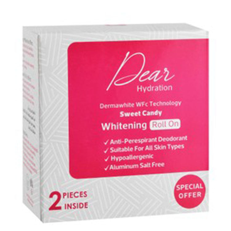 Dear Hypoallergenic Hydrating, Whitening & Antiperspirant Roll-On Deodorants Sweet Candy Scent for All Skin Types (Special Offer) - aluminum salt free, parabens free, alcohol free