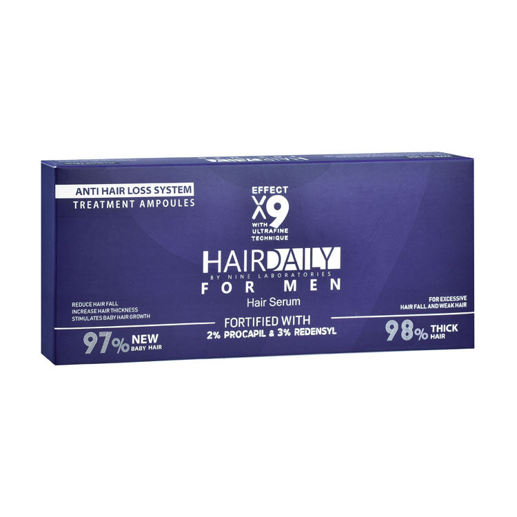 Hair Daily Men's Anti-Hair Loss Serum Ampoules with Procapol & Redensyl for Weak Hair - parabens free, alcohol free, silicone free