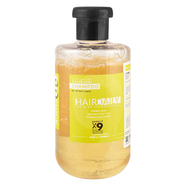 Hair Daily Thickening, Clarifying & Anti-Hair Loss Shampoo with Iron & Vitamin D for All Hair Types - parabens free, alcohol free, cruelty free