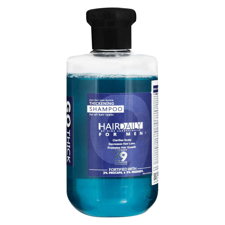 Hair Daily Go Thick Men Thickening, Clarifying & Anti-Hair Loss Shampoo with Procapil & Redensyl for All Hair Types - parabens free, alcohol free, cruelty free