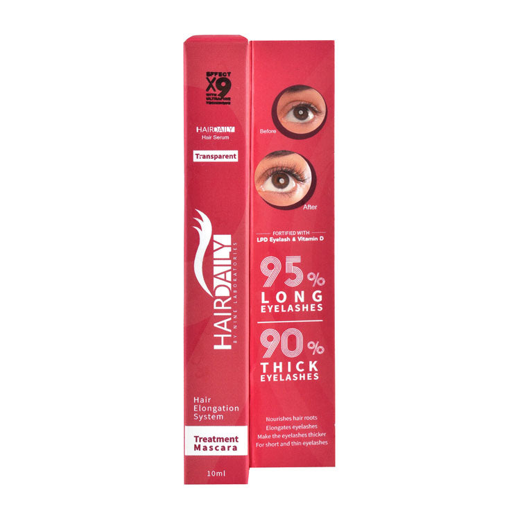 Hair Daily Thickening, Nourishing & Elongating Mascara with Vitamin D Transparent - parabens free, alcohol free, cruelty free