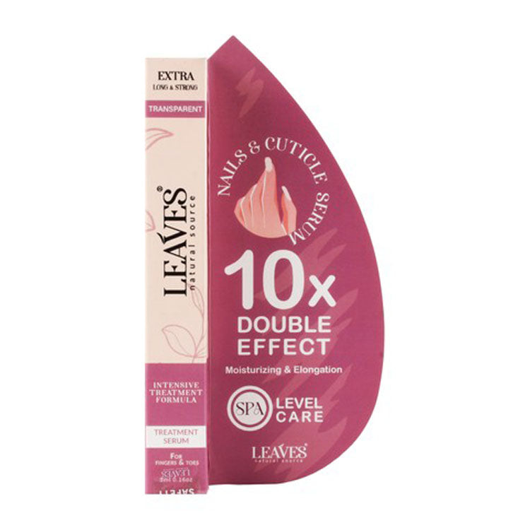 Leaves Moisturizing & Elongating Transparent Nail & Cuticle Serum - parabens free, silicone free, alcohol free 5 ml