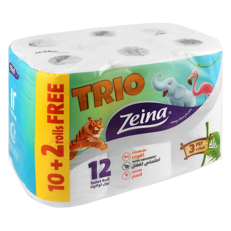 رول حمام زينة ثلاثي الطبقات (10+2 مجاناً)