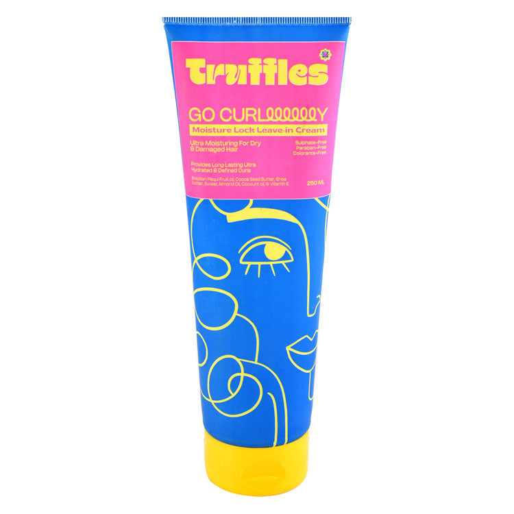 Truffles Go Curly Moisture Lock Leave-In Cream with Vitamin E, Sweet Almond & Coconut Oils for Dry & Damaged Hair - sulphate free, parabens free, colorants free