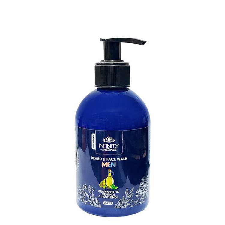 Infinity Naturals Beard & Face Wash with Grapeseed Oil, Menthol & Panthenol for Men 250 ml