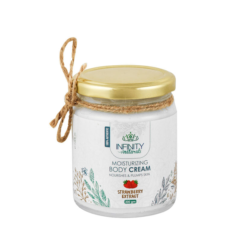 Infinity Moisturizing, Nourishing & Plumping Body Cream with Strawberry Extract - silicone free, parabens free, colorant free