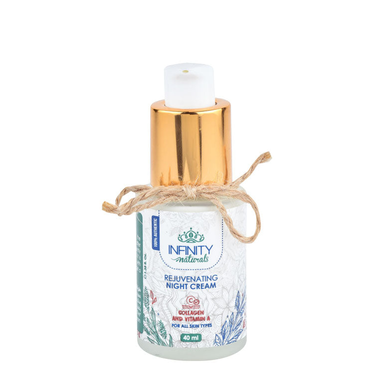 Infinity Naturals Rejuvenating Face Night Cream with Collagen & Vitamin A for All Skin Types - fragrance free, mineral oil free, silicon free