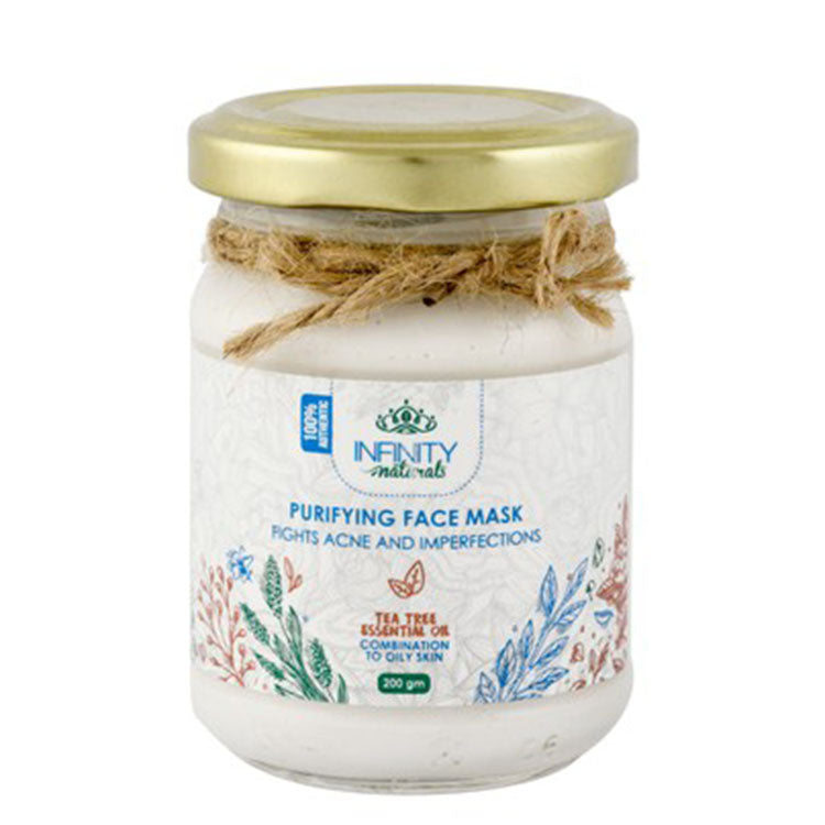 Infinity Naturals Purifying Wash-Off Face Mask with Tea Tree Essential Oil for Combination to Oily Skin - fragrance free, mineral oil free, silicon free