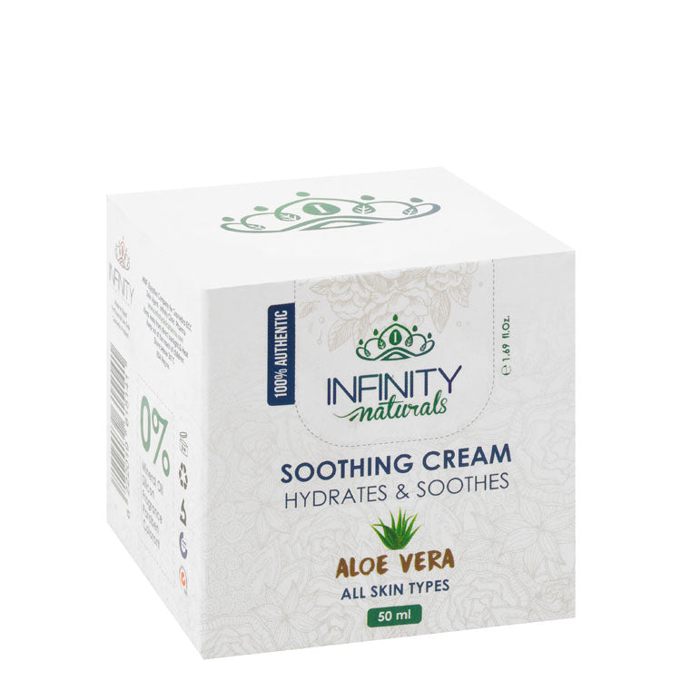 Infinity Naturals Soothing & Hydrating Facial Cream with Aloe Vera Extract for All Skin Types - mineral oil free, silicone free, fragrance free