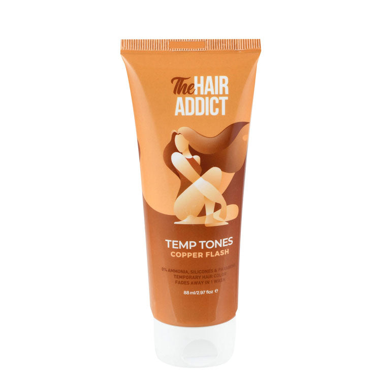 The Hair Addict Temp Tones صبغة شعر مؤقتة درجة النحاسي اللامع - خالية من الأمونيا والسيليكون والبارابين