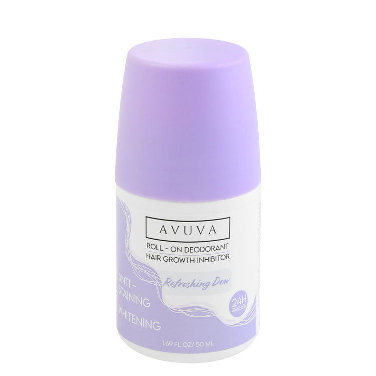 Avuva 24H Protection Whitening, Anti-Stain & Hair Growth Inhibitor Roll-On Deodorant Refreshing Dew Scent - stain free