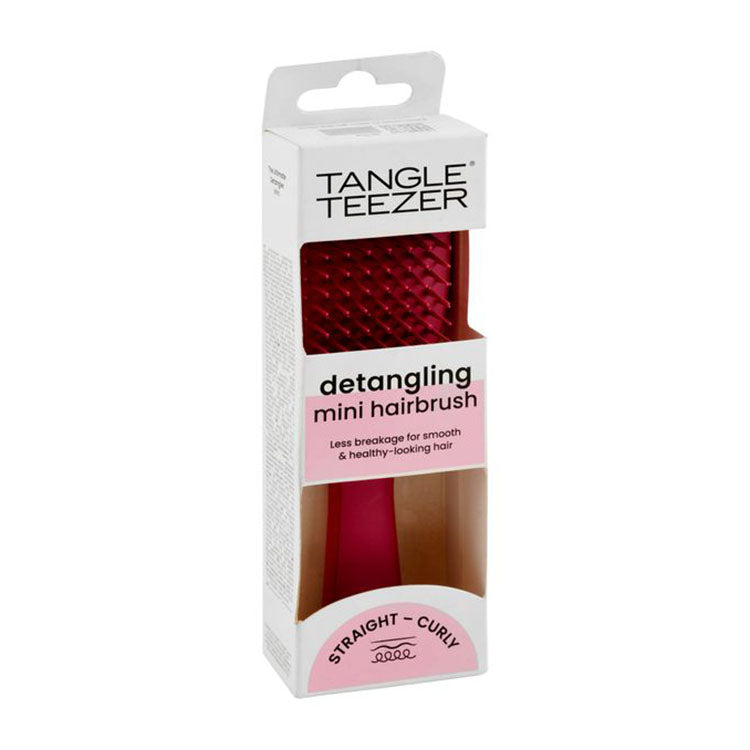 Tangle Teezer Hot Pink Detangling Mini Hairbrush for All Straight & Curly Hair