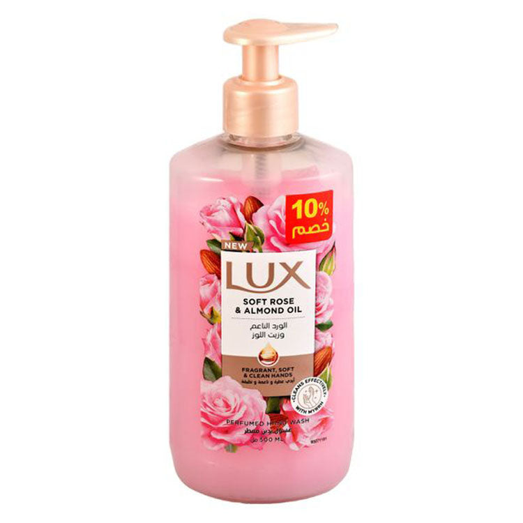 Lux Perfumed Liquid Hand Wash Soft Rose & Almond Oil Scent (10% Off) 500 ml