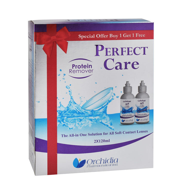 Perfect Care Sterile All in One Cleansing & Lubricating Solution for All Types of Soft Contact Lenses (1+1 Free)