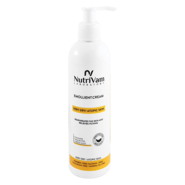 Nutrivam Hypoallergenic Regenerating, Relieving & Emollient Body Cream with Squalene, Omegas 3 & 6 for Very Dry & Atopic Skin - parabens free, alcohol free, colorants free