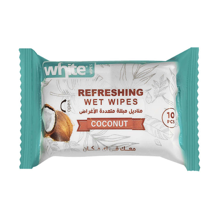 مناديل مبللة منعشة متعددة الأغراض من وايت بوكيت برائحة جوز الهند
