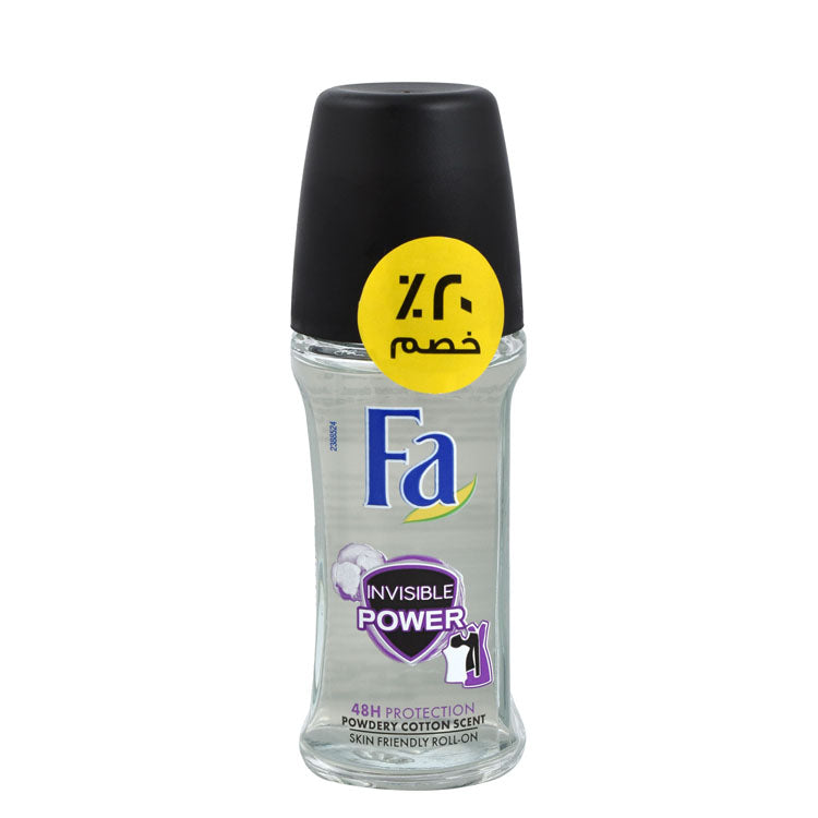 Fa Invisible Power Roll-On Deodorant Powdery Cotton Scent for Women (20% Off)