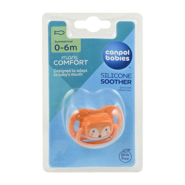 Canpol Babies Orange Silicone Symmetrical Soother (0-6 Months) - BPA free