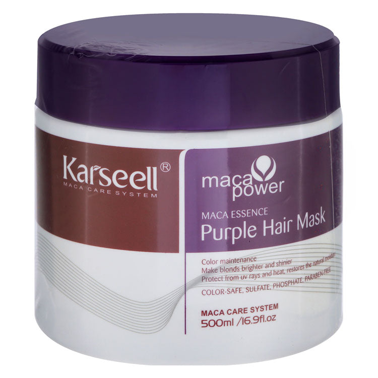 قناع الشعر البنفسجي من كارسيل للتفتيح واللمعان والحماية بخلاصة الماكا - خالٍ من البارابين، خالٍ من الكبريتات، خالٍ من الفوسفات
