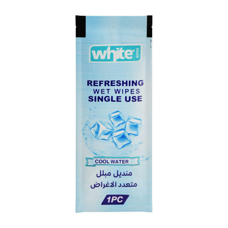 White Pocket Refreshing Multipurpose Wet Wipes Cool Water Scent