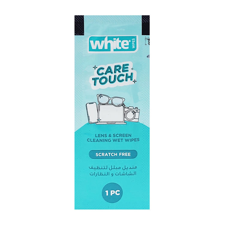White Care Touch Cleaning Lens & Screen Wet Wipes