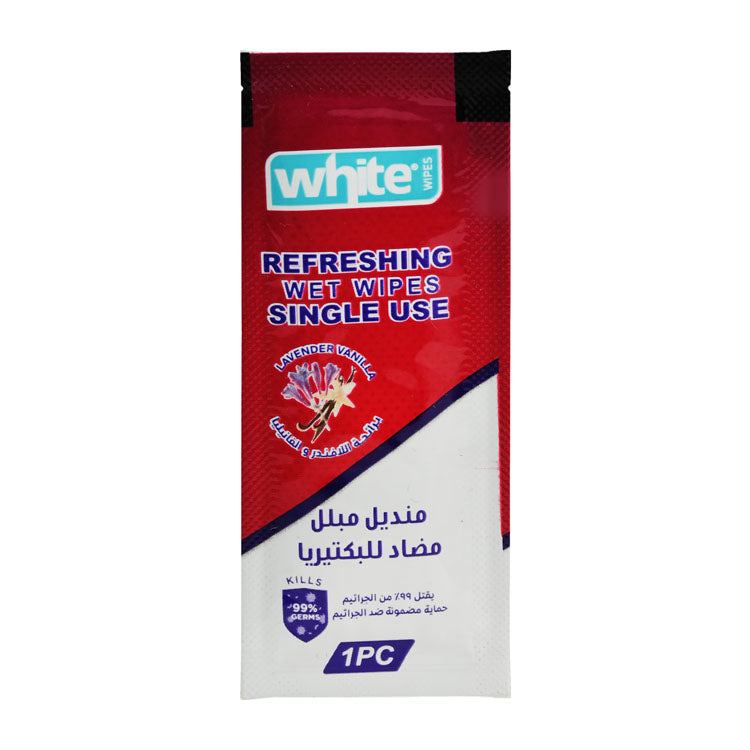 White Antibacterial Multipurpose Wipes Lavender & Vanilla Scent