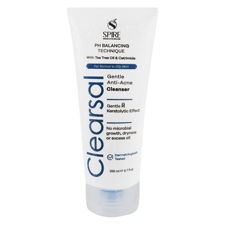 Spire Clearsal Anti-Acne Facial Cleanser with Tea Tree Oil & Cetrimide for Normal & Oily Skin 200 ml