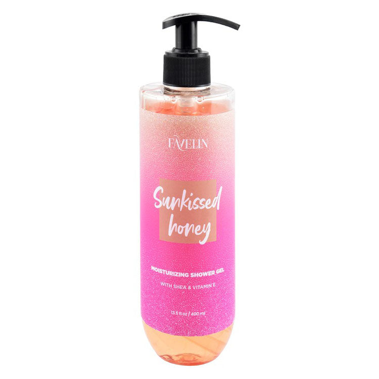 Favelin Sunkissed Honey Moisturizing Shower Gel with Shea & Vitamin E - parabens free, animal testing free 400 ml